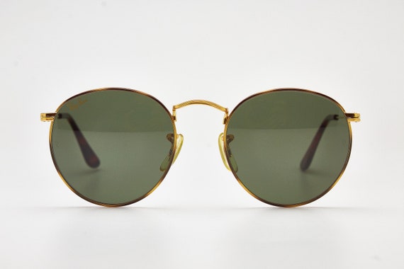 Vintage Sunglasses RAY BAN Gold Arista TORTUGA Round Gold - Etsy