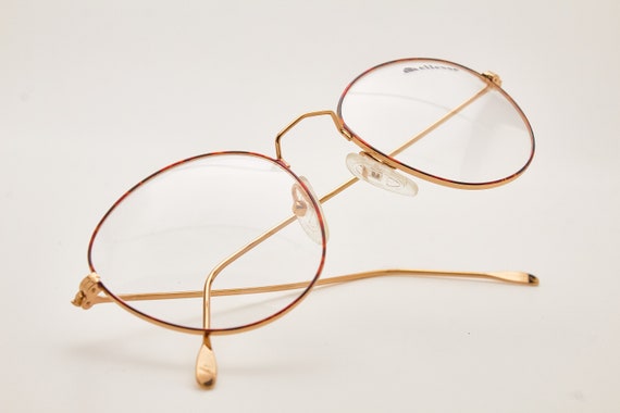 round glasses 1980s ELLESSE LS LIGHT 5 Gold/Red F… - image 9