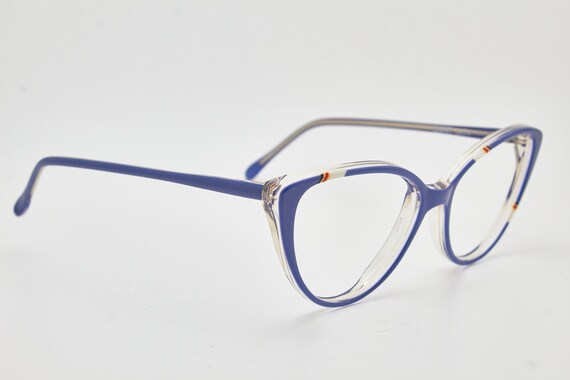 1980s glasses vintage GRASSET blue frame/Hipster … - image 5