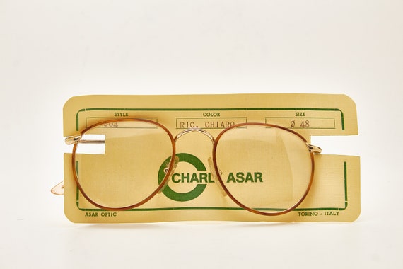 Back to 80's Italy Vintage Round Man Eyewear CHAR… - image 2