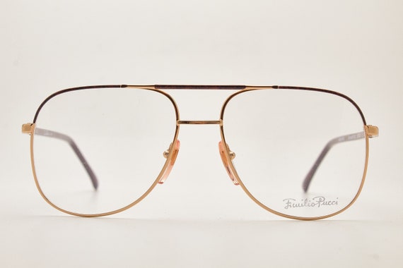 新作人気 Vintage Glasses EMILIO PUCCI Golden Frame,vintage Eye 小物入れ