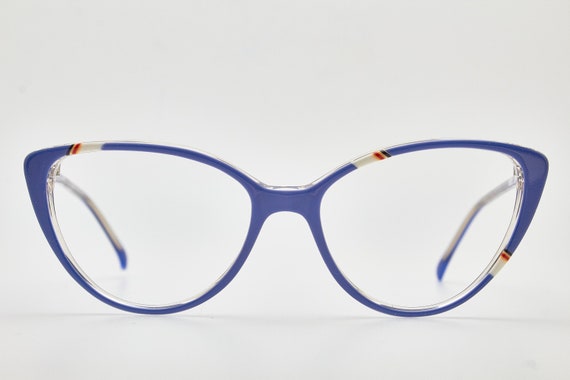 1980s glasses vintage GRASSET blue frame/Hipster … - image 1