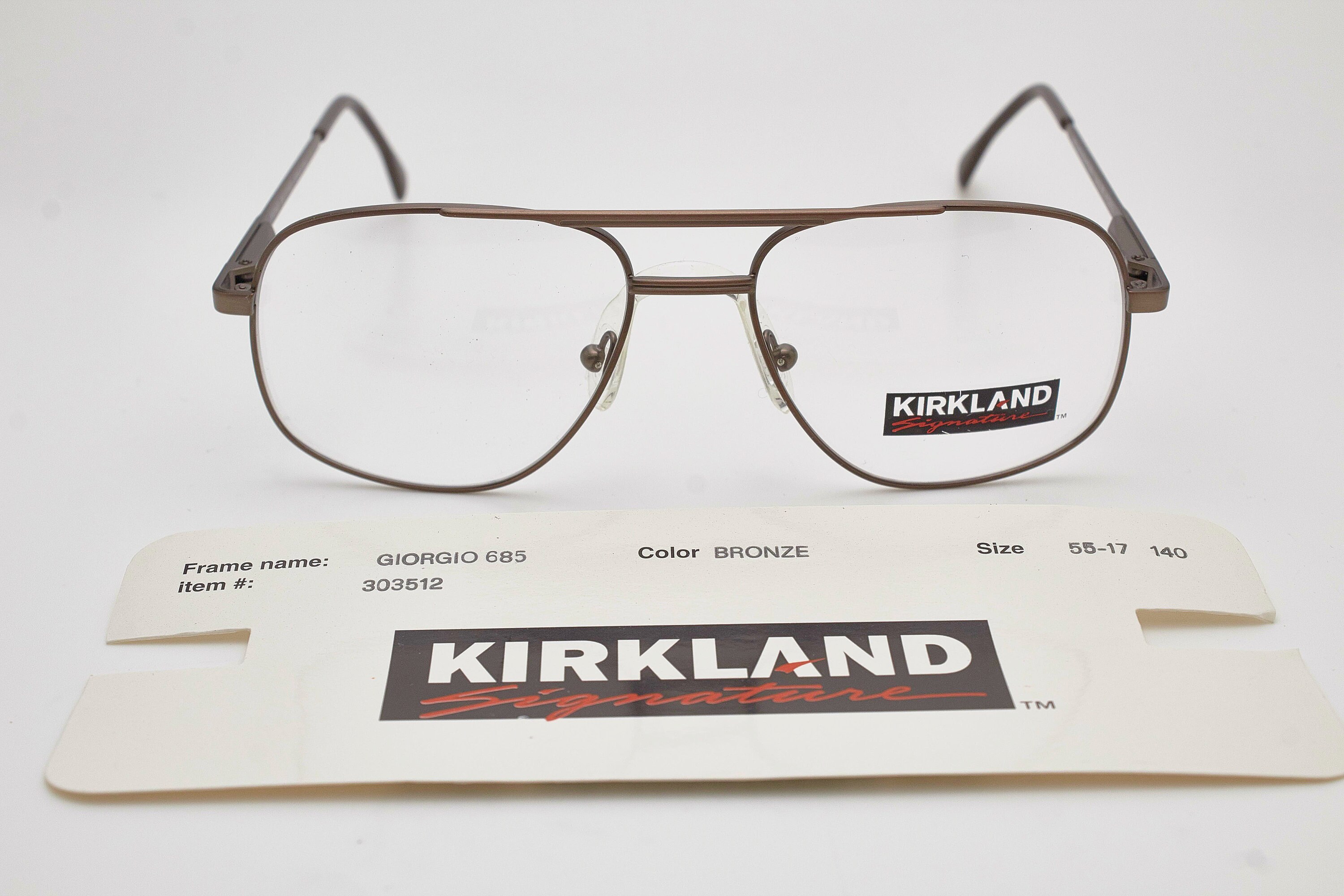 Vintage Man Glasses KIRKLAND SIGNATURE 685 Man's Square Metal
