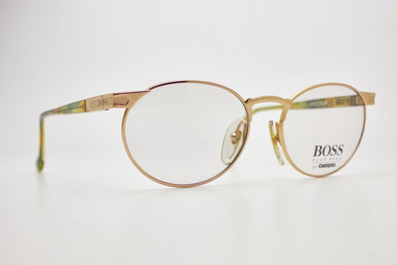 Vintage HUGO BOSS sunglasses gold oval frame/gold… - image 6