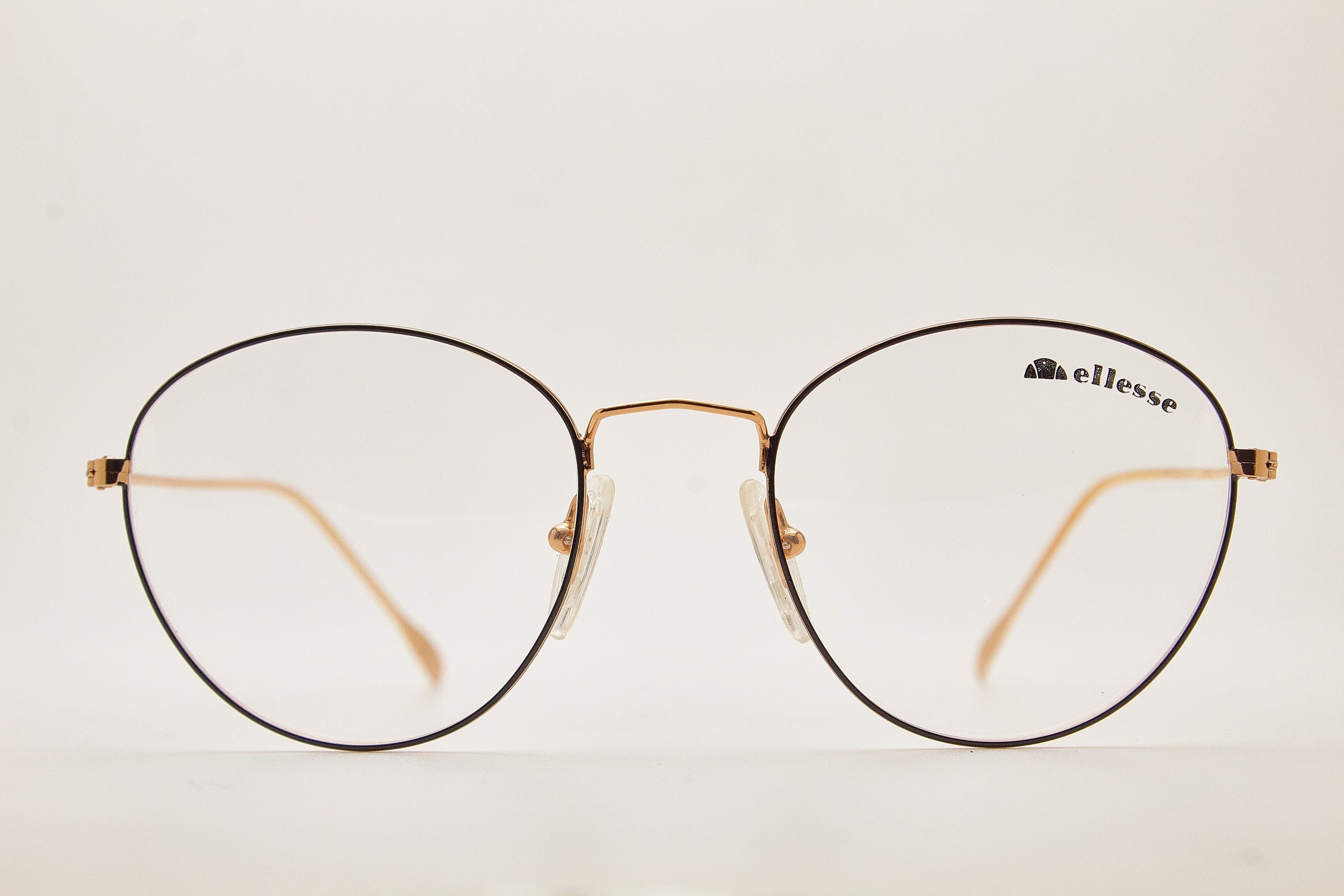 丸メガネ 1980年代 ELLESSE LS LIGHT 5 ゴールド/ブラックフレーム  