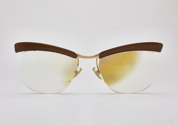 Half-Frame Gem - Filled Vintage C… Gold AMOR Sunglasses 1026