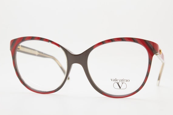 VALENTINO Vintage eye glasses 1980s red black fra… - image 6