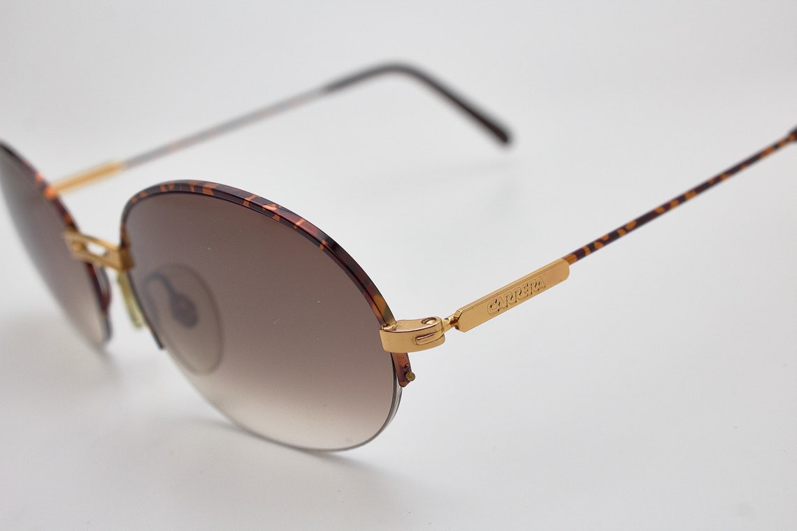 Vintage Sunglasses CARRERA 5417 With Brown Lenses Oval Metal Etsy UK