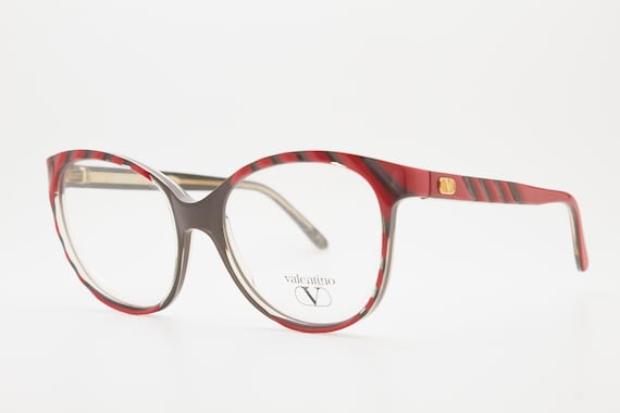 VALENTINO Vintage eye glasses 1980s red black fra… - image 2