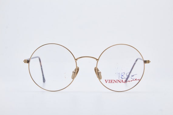 Lunettes De Vue Vintage LOGO AER LINE Ovales - Cadre Titane Brun, Taille 49[]20 145, NOS (New Old Stock) - Neuf Avec étiquettes