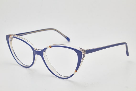 1980s glasses vintage GRASSET blue frame/Hipster … - image 2