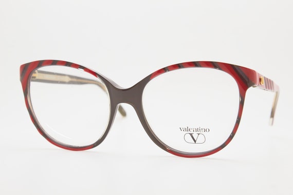 VALENTINO Vintage eye glasses 1980s red black fra… - image 3