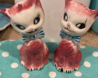 Pink Cat Salt Pepper Etsy