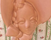 Vintage Haeger Pink Lady With Bonnet Wall Pocket