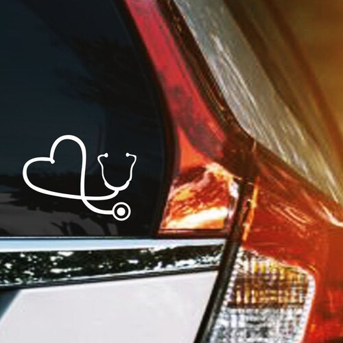 Stethoscope Heart Vinyl Decal Nurse Car Window Sticker Gifts Etsy