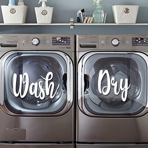 Wash and Dry Laundry Decals Etsy