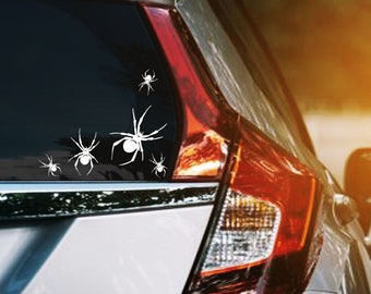Set of 5 Spider Decals, Spider Stickers Assorted Sizes, Halloween Craft Project Spider Decals