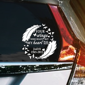 Your Wings Were Ready Window Car Sticker Memorial Remembrance - Etsy