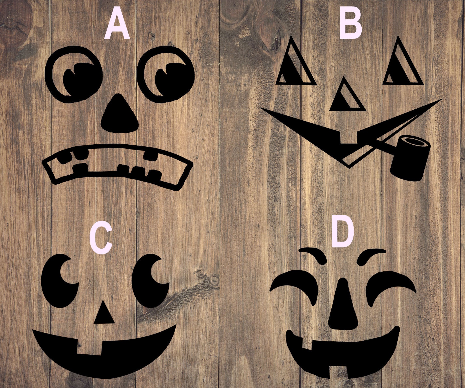 Vintage Inspired Pumpkin Sticker Faces for Halloween! Jack O Lantern ...