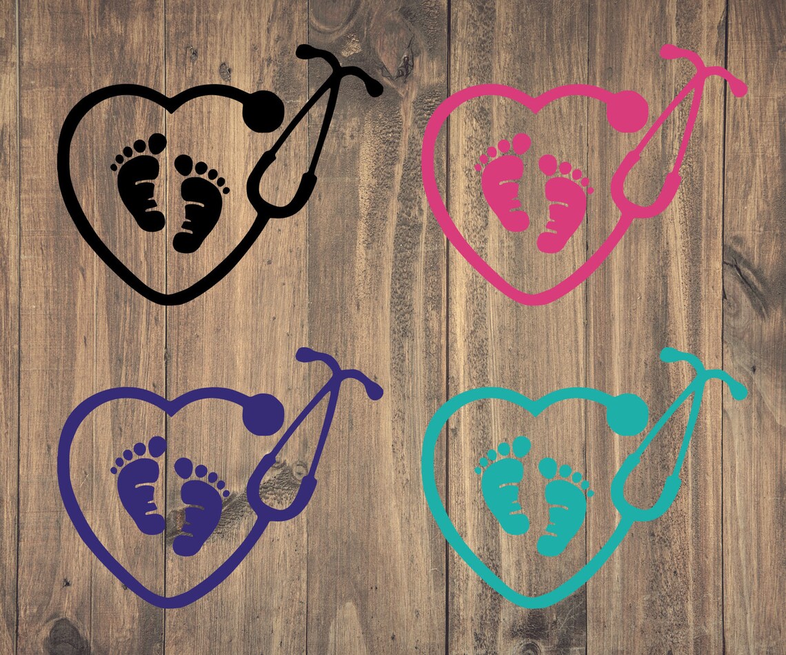 Stethoscope Heart Vinyl Decal OB Nurse Gift Decal Nurse Car Etsy
