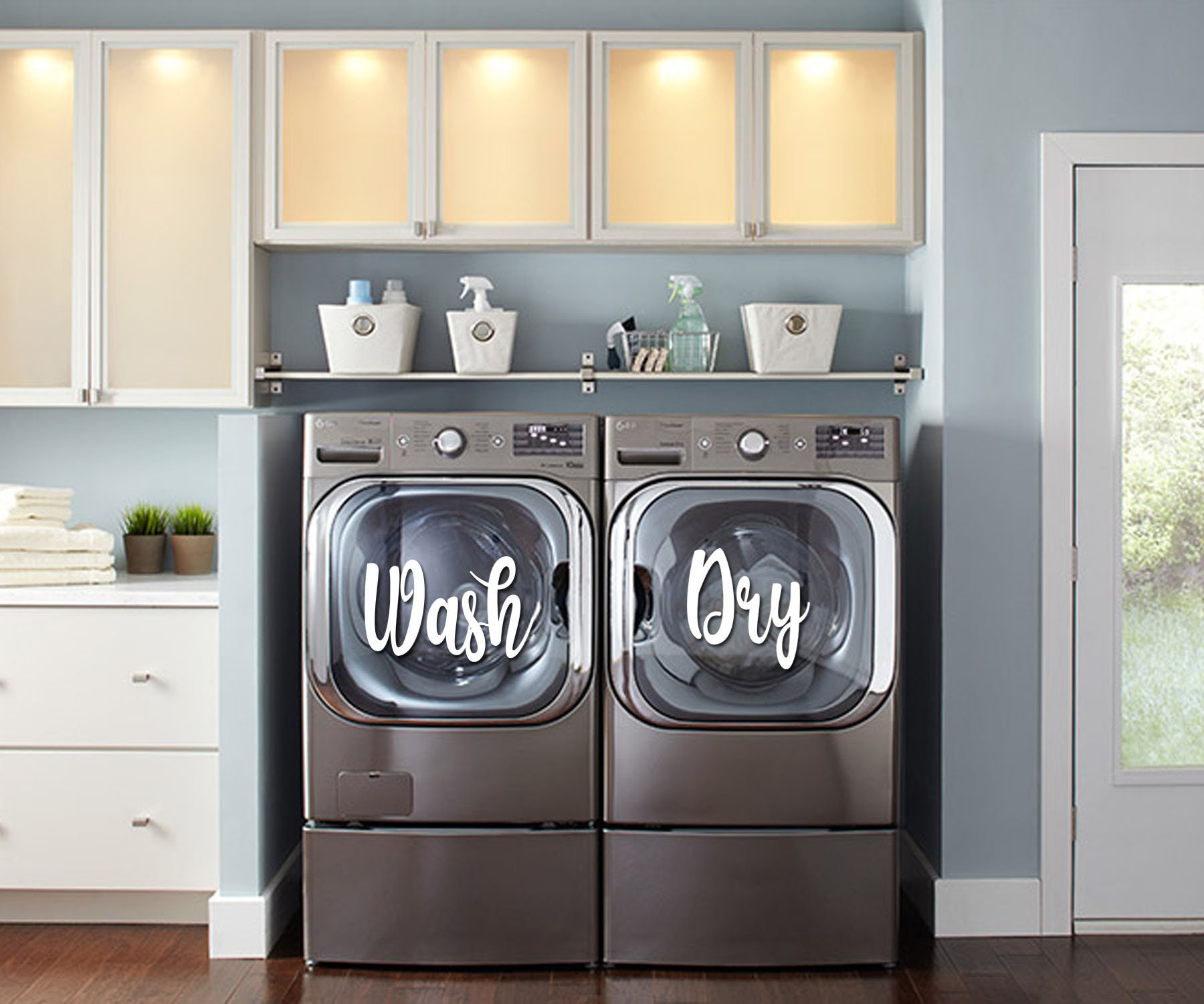 Wash Dry Vinyl Decals for Washer & Dryer Laundry Room Decals Etsy