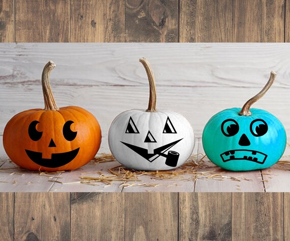 Vintage Inspired Pumpkin Sticker Faces for Halloween Jack O | Etsy