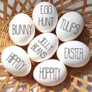 Rae Dunn Inspired Easter Egg Decals, Stickers for Easter Egg Decorating! Religious and Fun Springtime Word Options