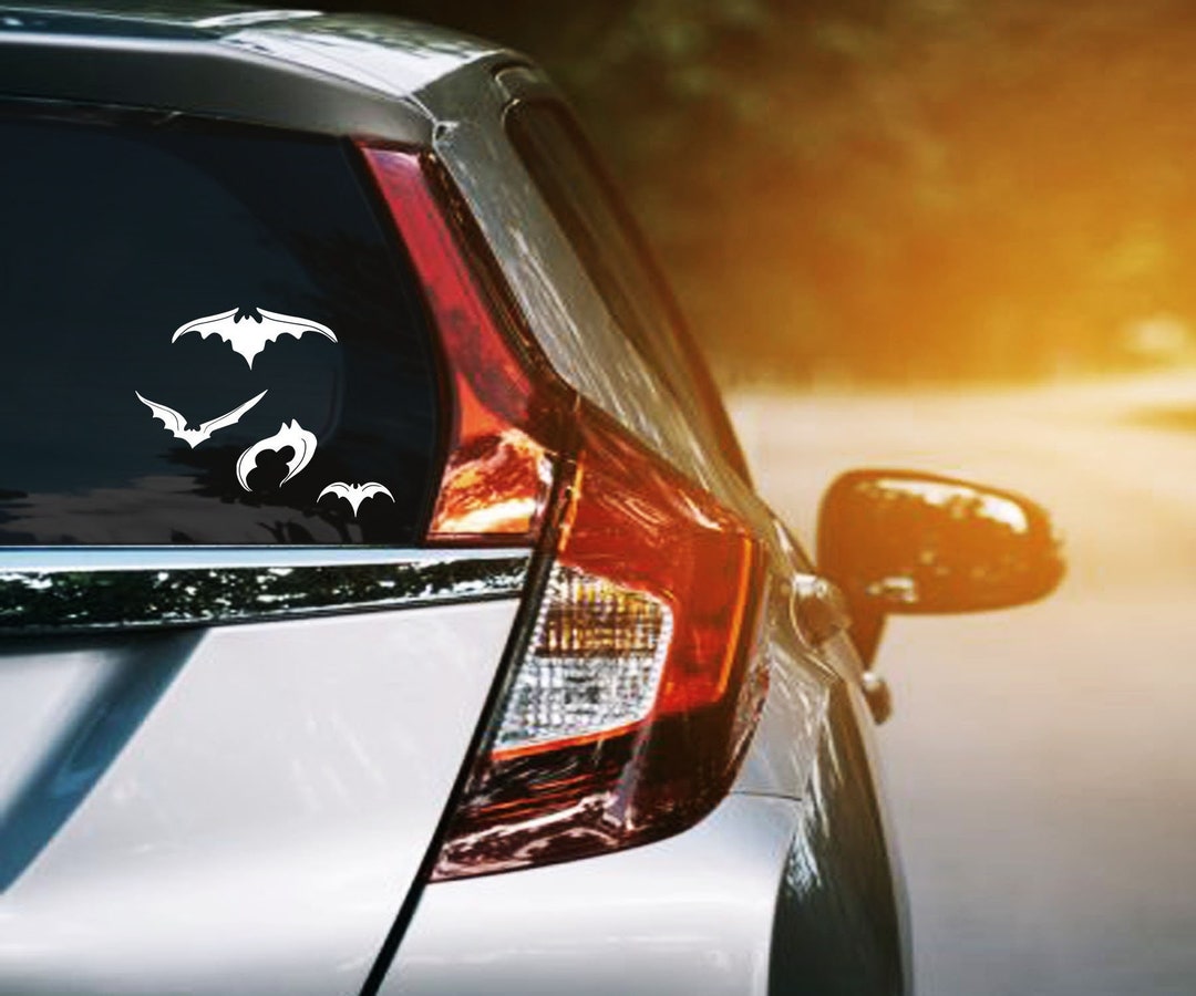Set of 4 Flying Bats Permanent Vinyl Decals, Bats Car Window Sticker ...