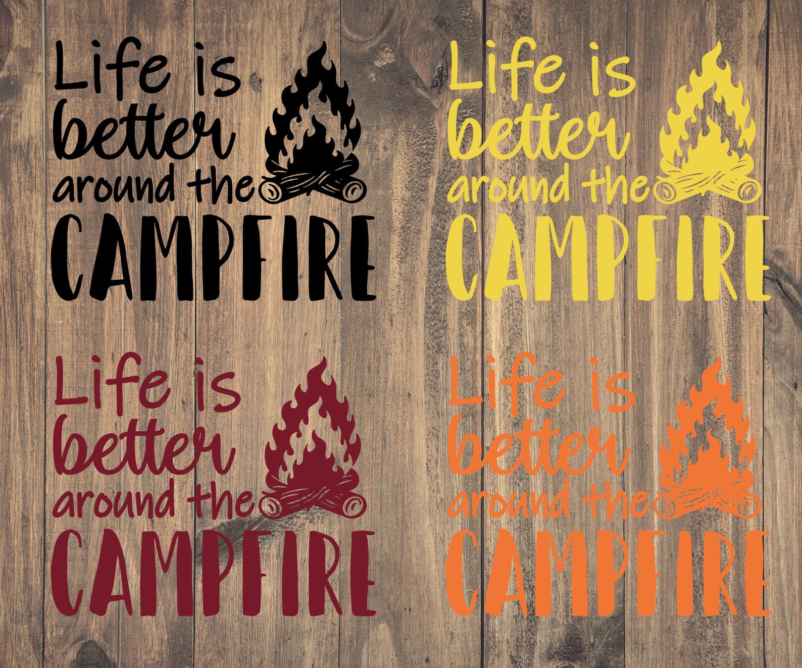 Life Is Better At The Campfire Funny Camper Camp Camping" Sticker For