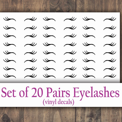 20 Pairs of Eyelash Decals Unicorn Eyelashes Stickers Sleepy Etsy