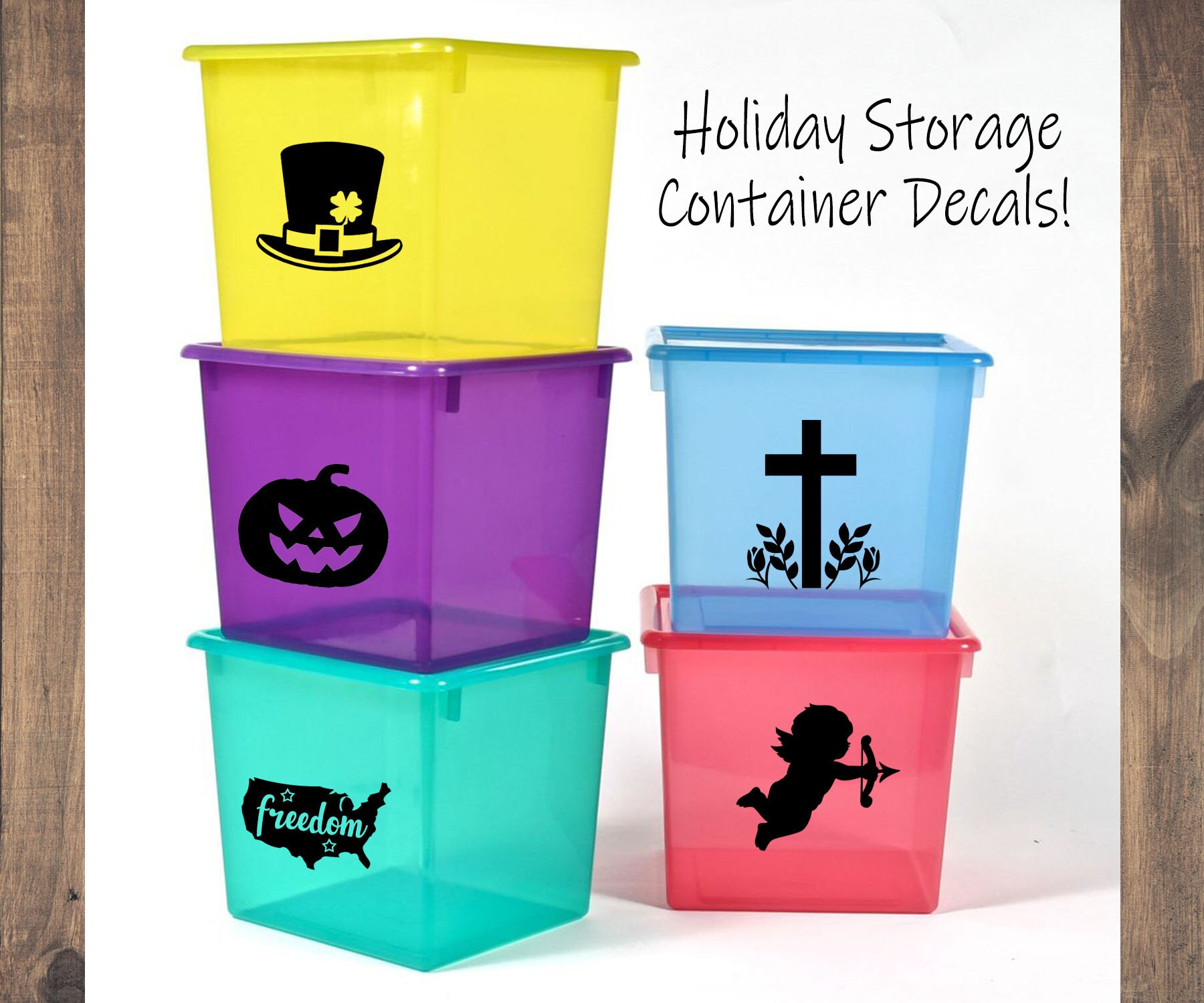 Link Products christmas holiday round storage containers - seasonal