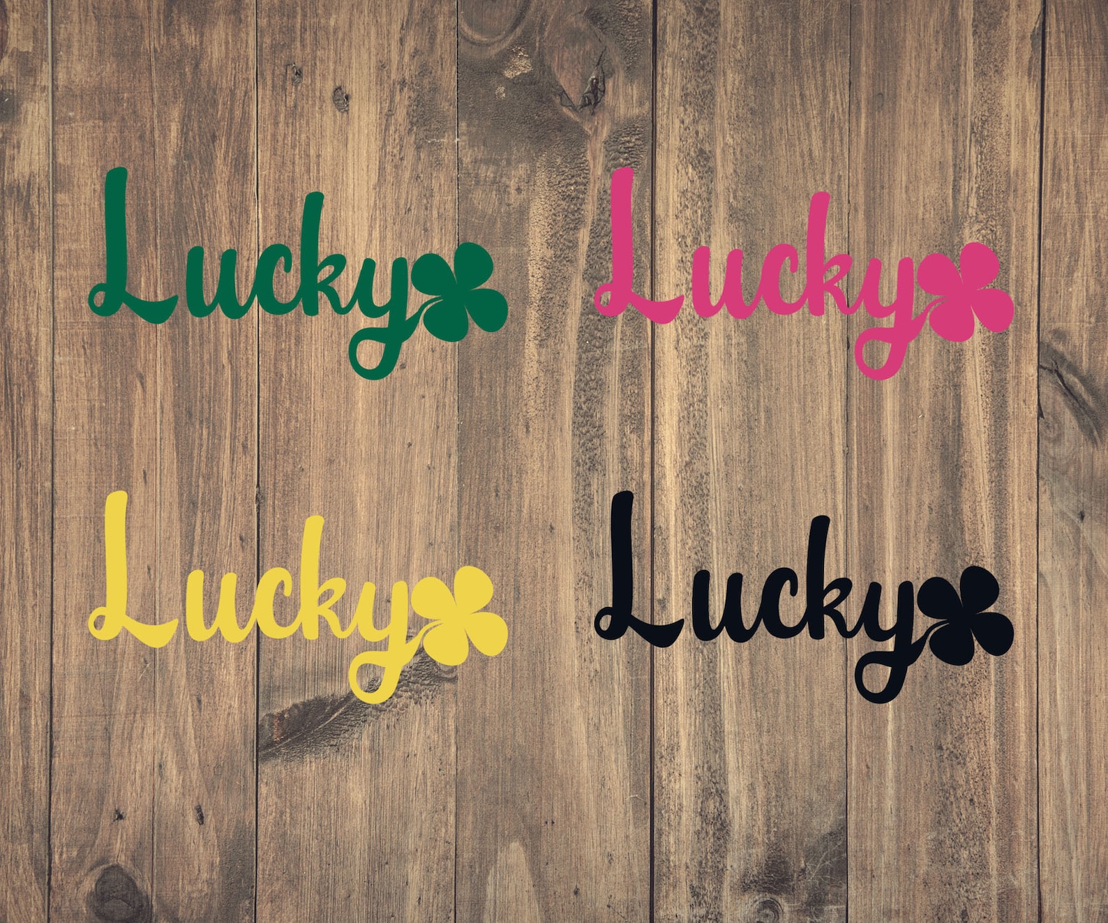 Lucky Vinyl Decal Lucky Sticker With Four Leaf Clover for St. Etsy