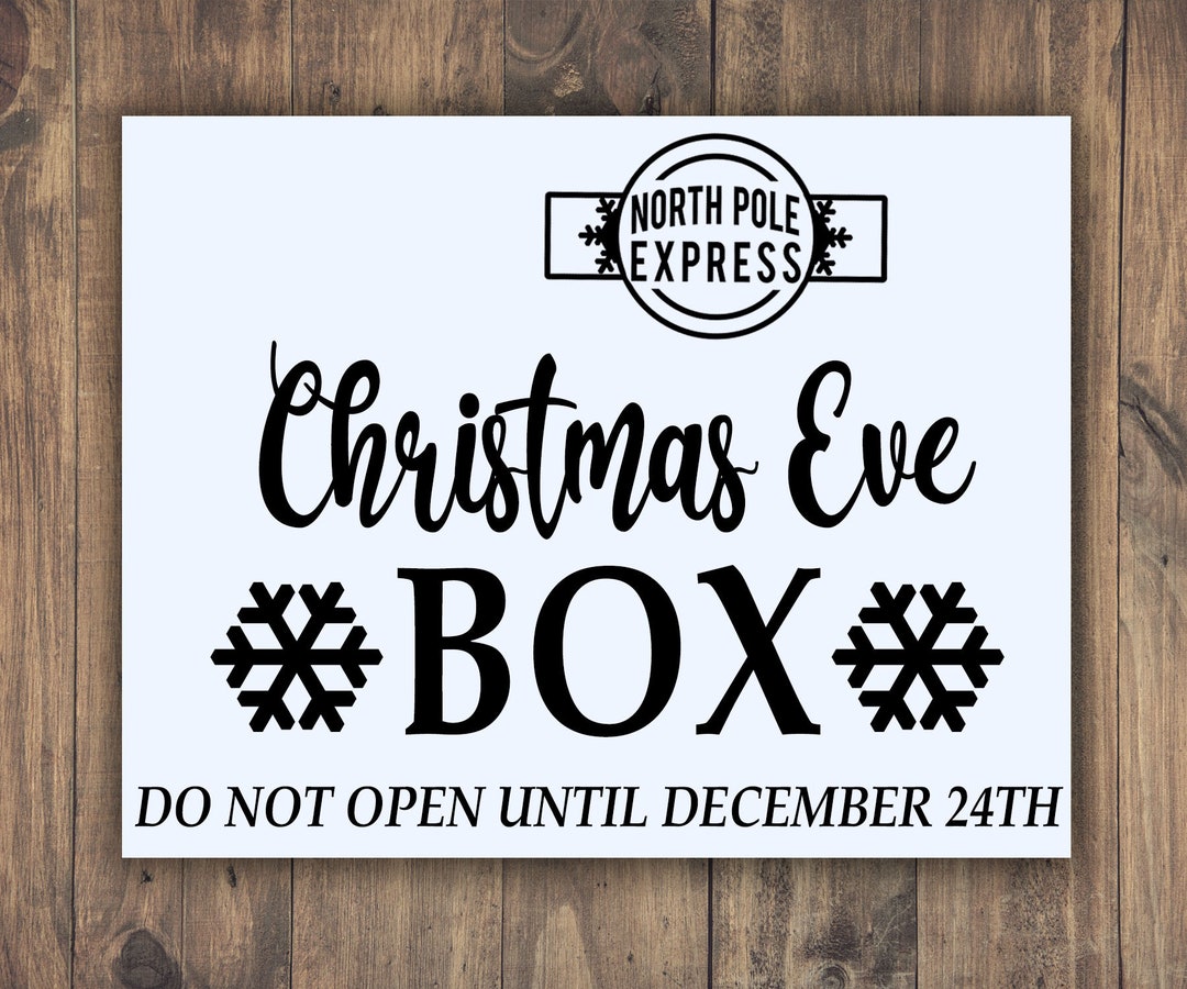 Christmas Eve Box Vinyl Decal, Christmas Eve Crate Stickers, December
