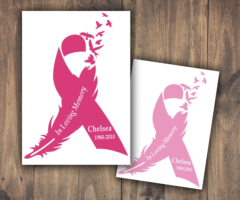 In Loving Memory Of CANCER RIBBON 8/" Decal Window Custom Memorial car decals