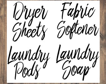 Laundry Room Vinyl Decals, Dryer Sheets Fabric Softener Laundry Soap Decals, Washer & Dryer Laundry Room Sticker Decorations