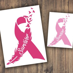 Breast Cancer Awareness Ribbon Decal for Car Window & More, Pink Breast Cancer Survivor Sticker