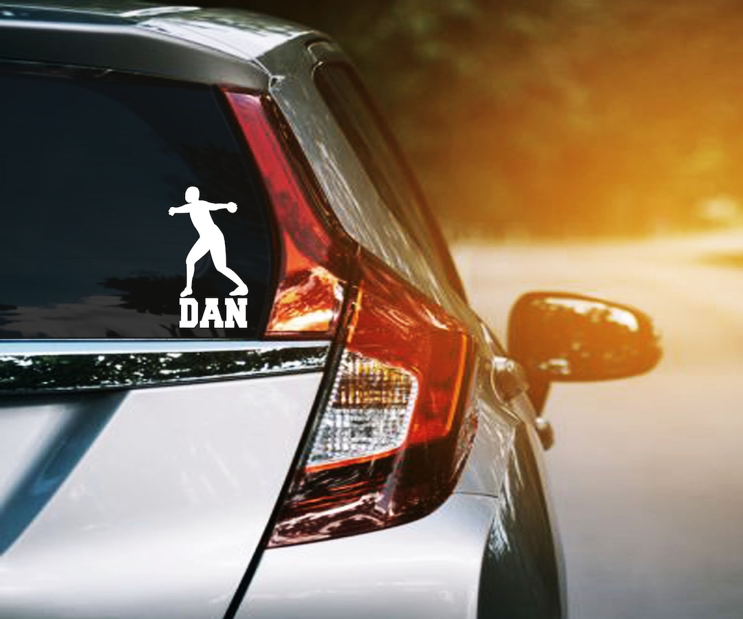 Boy Discus Thrower Vinyl Decal, Discus Throw Car Window Sticker, Track