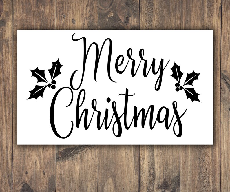 Merry Christmas Vinyl Decal Holiday Decal for DIY Craft Etsy