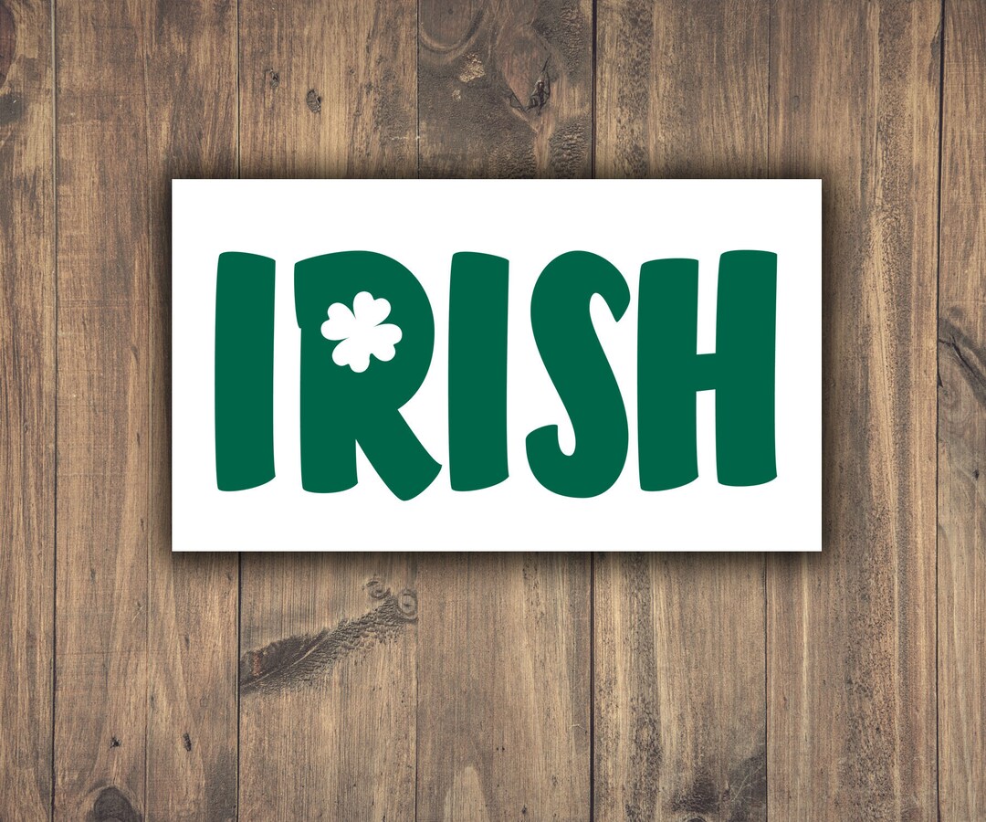 Irish Shamrock Vinyl Decal Irish Car Window Sticker St. Etsy