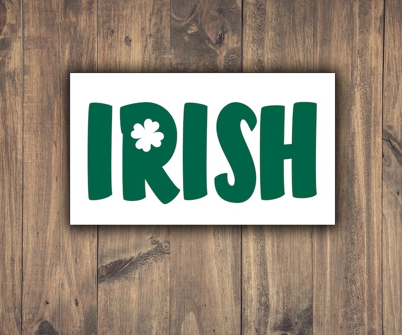 Irish Shamrock Vinyl Decal Irish Car Window Sticker St. Etsy