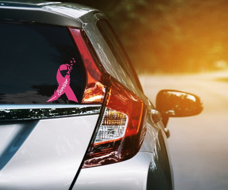 Breast Cancer Awareness Ribbon Decal for Car Window & More, Pink Breast ...
