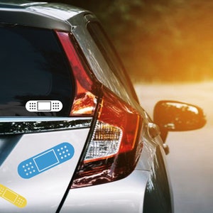 Funny Car Vehicle Band Aid Decals, Vinyl Bandaid Stickers for Smaller Scratches/Dents on Vehicle