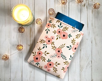 Pink Flower Book Sleeve | Book Protector | Padded Book Sleeve | Holder | Gift | Book Cover | Floral