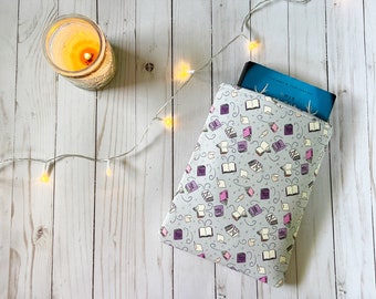 Gray Spell Books Padded Book Sleeve | Book Protector | Book Holder | Book Sleeve | Bookish Gift
