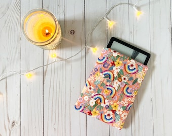 Floral Rainbows Padded Kindle Paperwhite Sleeve | Kindle Oasis | E-Reader Sleeve | Kindle Cover | Bookish Gift