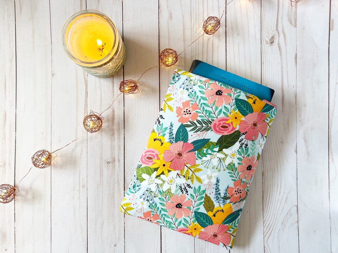 Spring Floral Padded Book Sleeve | Book Holder | Book Protector ...