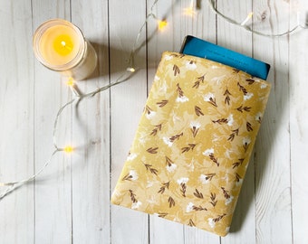 Yellow Meadow Padded Book Sleeve | Book Protector | Book Holder | Bookish Gift