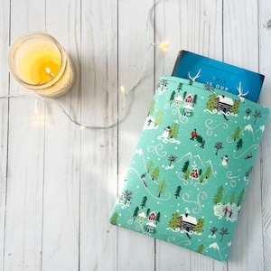 Snow Day Padded Book Sleeve | Book Protector | Book Holder | Bookish Gift