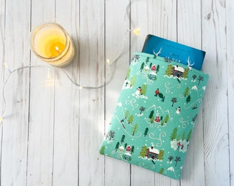 Snow Day Padded Book Sleeve | Book Protector | Book Holder | Bookish Gift