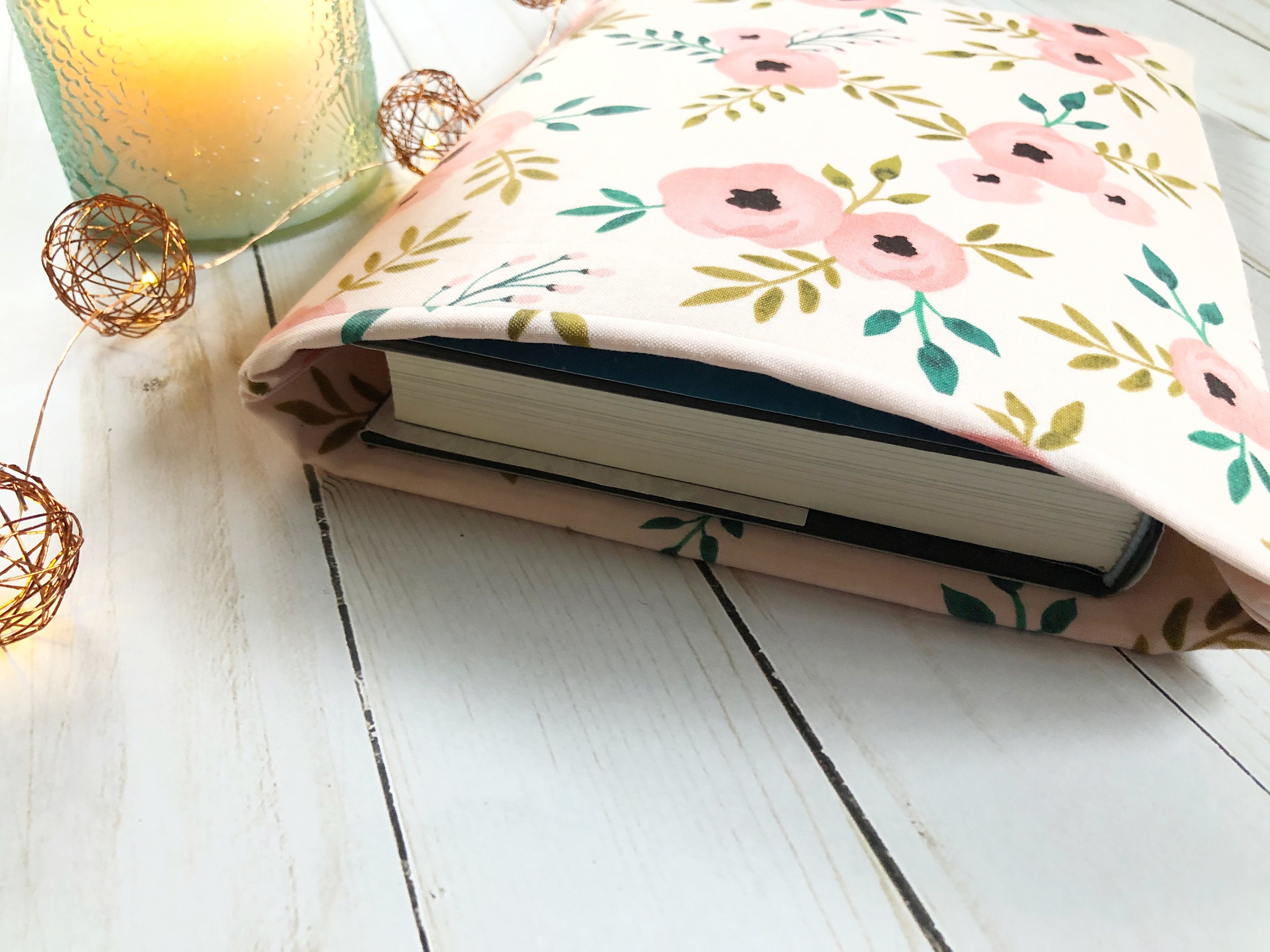 Pink Flower Book Sleeve Book Protector Padded Book Sleeve | Etsy